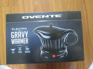 Ovente Electric Gravy Boat Warmer with 13.5 Oz Ceramic Pot & Lid Cover Black New - Picture 1 of 3