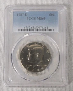 Medio dólar Kennedy 1987 D 50C graduación profesional MS65 - Imagen 1 de 2