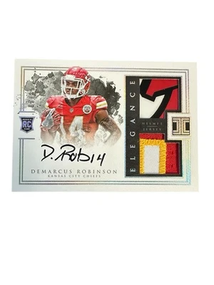 2016 Impeccable DeMarcus Robinson Elegance Rookie Helmet Logo Patch Auto 03/15 - Image 1 of 4
