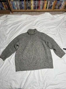 Vintage 70er Peter Storm 100 % reine Wolle Handrahmen Strick Fischer Pullover schwarz weiß - Bild 1 von 14