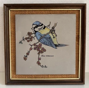 Blue Titmouse picture Titanium Oxide Glenys Plant 1977 17cm X 17cm - Picture 1 of 3