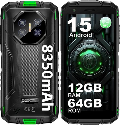 DOOGEE Fire 3 Rugged Smartphone Android 15, 8350Mah, 12GB+64GB/2TB Telefono Indi - Immagine 1 di 4