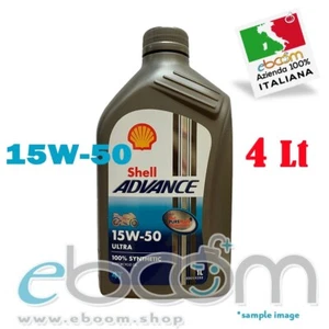SHELL 15W50 Olio motore Moto 4T ADVANCE ULTRA 100% SINT. Approvato Ducati 4 LT - Foto 1 di 1