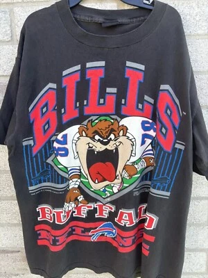 GILDAN Vintage 1992 Buffalo Bills Looney Tunes Taz Black Unisex T-Shirt S-5XL KH14333