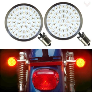 Value Line 2" LED 1156 Red Rear Turn Signals & Smoked Lenses for Harley Davidson - Foto 1 di 3