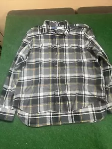 Old Navy Button Up Shirt Men's XXL Long Sleeve Pocket Yellow Black - Picture 1 of 14