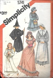 Vintage Simplicity #5471 Mädchen Kostüm Hexe, Engel, Pilger - Größe 10-12 - Bild 1 von 2