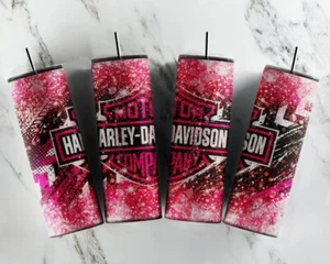 Harley Pink Bling Tumbler Design for 20oz Tumblr, Gift For Her - Picture 1 of 2