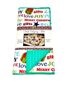 Christmas Designs Microfiber Dish Drying Mat, 16" x 24", Christmas Phrases - Picture 1 of 3