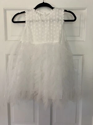 NNJKD 130 Niña Vestido Blanco Tul Volantes Niña Flor Boda Fiesta Vestido Foto 1 de 4