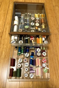 Large Job Lot Of Approx. 150 Vintage Cottons Inc Sylko In Organsier - Picture 1 of 10