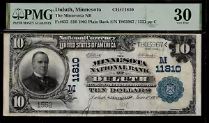 US Duluth in Minnesota 10 Dollars 1902 PMG 30 Fr #633 The Minnesota NB - Picture 1 of 4