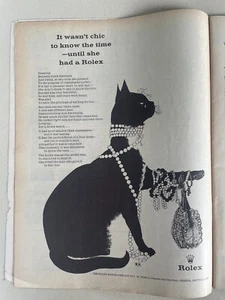 Rare Rolex vintage 'black cat' poster 1960- original print Ad - Picture 1 of 1