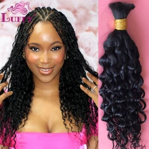 Extensiones de cabello a granel con onda de agua brasileña para trenzar boho cabello humano sin trama - Imagen 1 de 12
