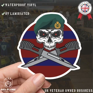 24 Commando Royal Engineers Car Decal - Skull and Crossed Bayonets Design - Picture 1 of 5