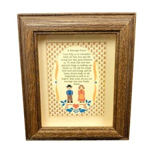 Vintage Marriage Prayer Christian Framed Art Picture Paul Sawyier Decor - Picture 1 of 5