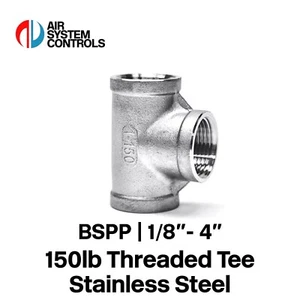 BSPP Equal Tee | 316 SS | 150lb | 20 Bar | 1/8" to 4" | Threaded Pipe Fitting - Picture 1 of 24