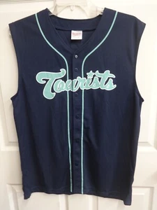 2020 MiLB Asheville Tourists SGA Button Front Sleeveless Baseball Jersey Men XL - Picture 1 of 5