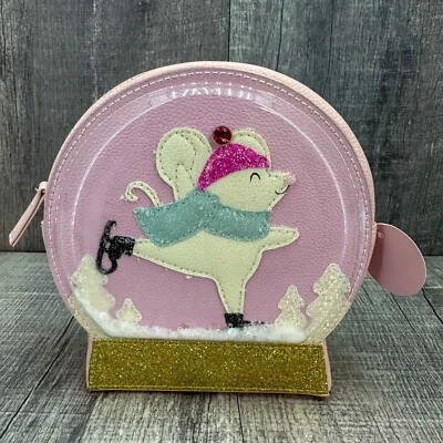 Bath & Body Works SNOWGLOBE MOUSE 🐭 Bolsa de cosméticos ROSA COM MAQUIAGEM "NEVE" FOFA! - Imagem 1 de 4