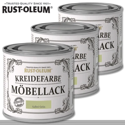 Rust-Oleum 3 x 125 ml Kreidefarbe Möbellack Salbei Grün Shabby Chalky Rustoleum - Bild 1 von 2