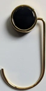 Soporte para bolsa ""Mimí Stone Onice"" CERUTTI - chapado en oro - piedra ónix negra - Imagen 1 de 6