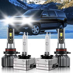 For Chevrolet Suburban 2015-2020 9005 D3S LED HID Headlight Bulbs Bright 6500K - Picture 1 of 12