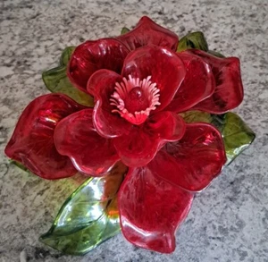 Vintage Hard Plastic Red Flower Arrangement 1960s  - Picture 1 of 7