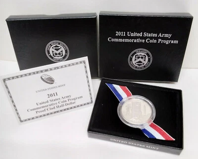2011 US Mint US Army Commemorative Clad Half Dollar Proof Coin ~ Box & COA  MG - Image 1 of 4