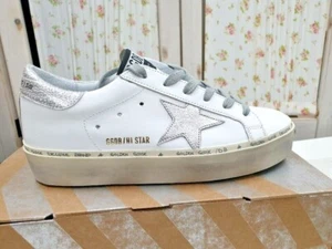 Golden Goose Women's Shoes Histar Sneaker Leather White Shiny 100% Authentic - Picture 1 of 7