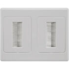 Pro2 Clipsal Design Style White Dual Brush Wall Plate