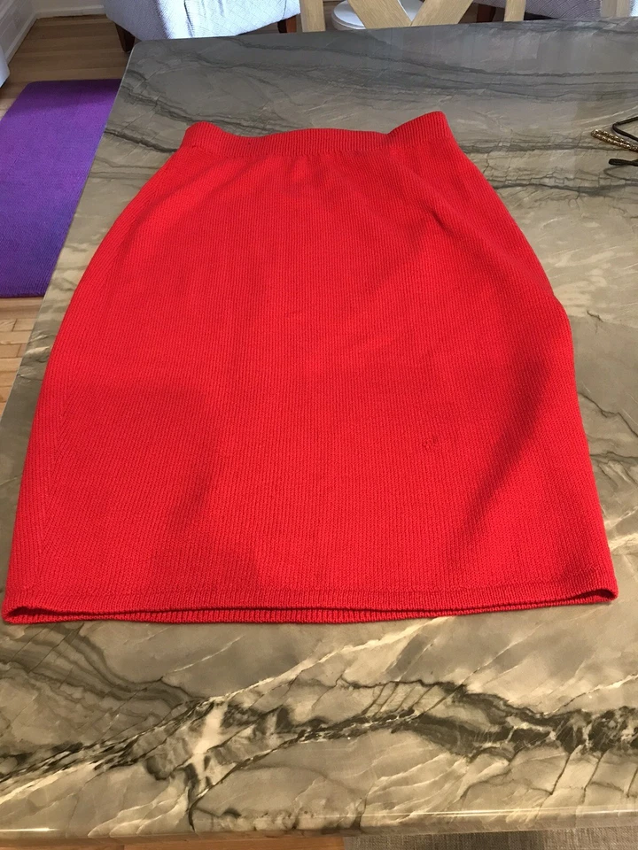 Falda Roja Clásica St John Separates Talla 6 Vintage EE. UU. Ver Nota Foto 1 de 4