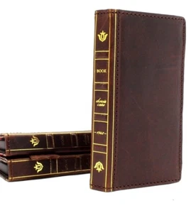 Genuine Leather Case for Galaxy S9 Book Wallet Slim Cover Rubber Handmade Slim  - Picture 1 of 6