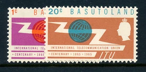 BASUTOLAND 1965 I.T.U. SG98/99 BLOCKS OF 4 MNH - Picture 1 of 1