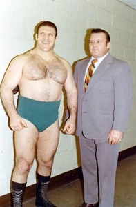 BRUNO SAMMARTINO & ARNOLD SKAALAND VINTAGE 8x10 COLOR PHOTO ROH ECW WWF AEW WWE - Picture 1 of 1