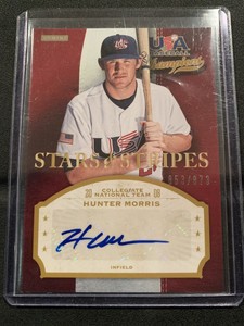 2013 Panini Stars & Stripes Autograph Baseball Card Of Hunter Morris!!