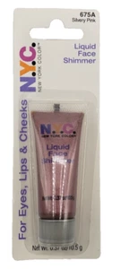 N.Y.C LIQUID FACE SHIMMER FOR EYES,LIPS, CHEEKS 675A SILVERY PINK - Picture 1 of 1