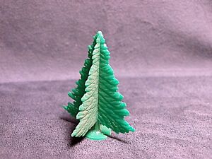 Plasticville Green Evergreen Trees O-S Scale
