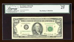 DBR 1969 $100 FRN Chicago Fr. 2164-G Legacy 25 Serial G03622992A - Picture 1 of 2