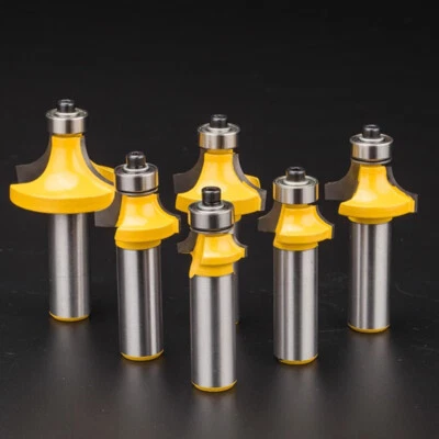 1/4" 1/2" Shank Round Over Router Bit Edging Set Radius Woodworking Cutter Tool - Image 1 of 4