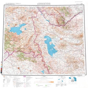 Mappa topografica militare sovietica russa - NAXCIVAN-TABRIZ,1:1M, ed.1985, RISTAMPA - Foto 1 di 5