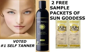 TAN PHYSICS TRUE COLOR SUNLESS TANNER TANNING LOTION & 2 BONUS SUNLESS PACKETS - Picture 1 of 1