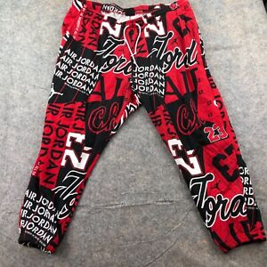 Nike Air Jordan Sweatpants Women's 2X Plus Red All Over Print Drawstring