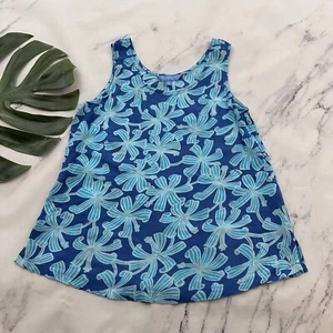 Blue Ginger Womens Tank Blouse Top Size S Turquoise Tropical Floral Sleeveless - Picture 1 of 10
