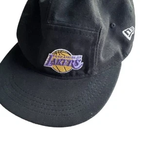 LA Lakers New Era Hat Cap Black Embroidered Flat Panel Adjustable Basketball - Picture 1 of 13