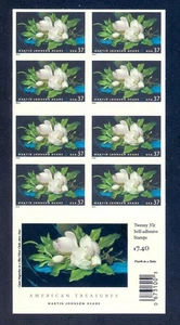 US 3872 Magnolias, Martin Johnson Heade, Complete Booklet/20 Mint NH - Picture 1 of 2