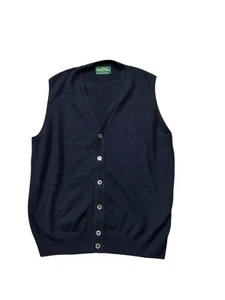 Gilet maglione vintage ALAN PAINE uomo blu navy cashmere made England taglia 38 small - Foto 1 di 5