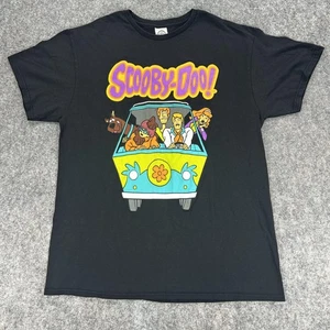 Scooby-Doo Shirt Mens Large Black Y2K Mystery Machine Cartoon Graphic Tee - Picture 1 of 7