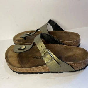 Sandalia Birkenstock Gizeh Graciosa Taupe con Herrajes Dorados EU 38, US 8, UK 10 - Imagen 1 de 6