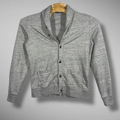 Cárdigan Polo Ralph Lauren Para Hombres Gris Medio Súper Suave Jersey Cuello Chal Foto 1 de 4