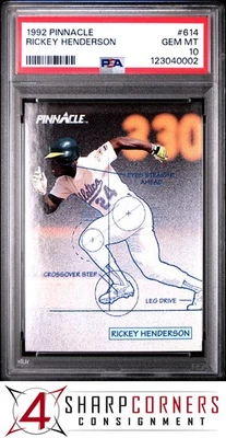 Pinnacle #614 1992 Rickey Henderson Athletics Hof PSA 10 Foto 1 de 3